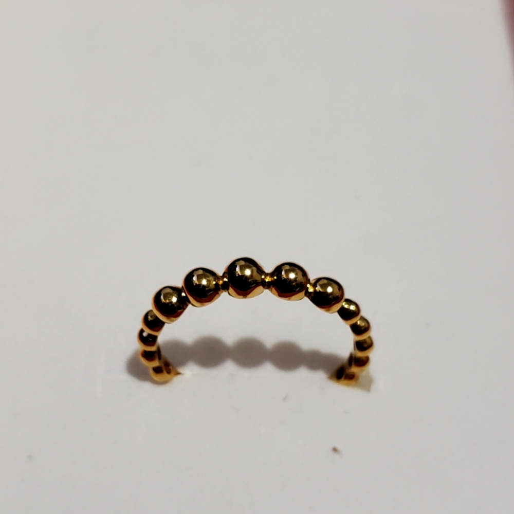 18K Dubai Real Gold Bubble Ring